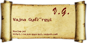 Vajna Györgyi névjegykártya